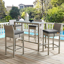 Load image into Gallery viewer, Conduit Outdoor Patio Wicker Rattan Bar Stool Set of 4 by Modway