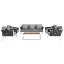 Load image into Gallery viewer, Stance 6 Piece Outdoor Patio Aluminum Sectional Sofa Set by Modway