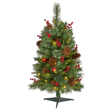 Load image into Gallery viewer, 3' Norway Mixed Pine Artificial Christmas Tree w/ 50 Clear LED Lights