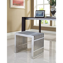 Load image into Gallery viewer, Gridiron Small Stainless Steel Bench by Modway