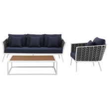 Load image into Gallery viewer, Stance 3 Piece Outdoor Patio Aluminum Sectional Sofa Set by Modway