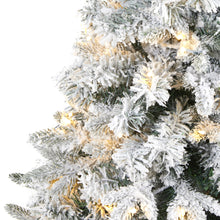 Load image into Gallery viewer, 4' Flocked Vermont Mixed Pine Artificial Christmas Tree w 100 Clear LED Lights