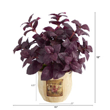 Load image into Gallery viewer, 12" Basil Artificial Plant in Decorative Planter