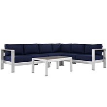 Load image into Gallery viewer, Shore 5 Piece Outdoor Patio Aluminum Sectional Sofa Set by Modway