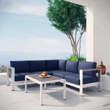 Load image into Gallery viewer, Shore 4 Piece Outdoor Patio Aluminum Sectional Sofa Set by Modway