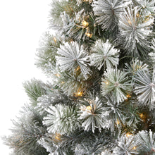Load image into Gallery viewer, 7' Flocked Oregon Pine Artificial Christmas Tree with 400 Clear Lights