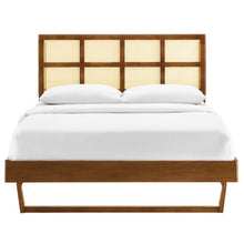 Load image into Gallery viewer, Sidney Cane and Wood Queen Platform Bed With Angular Legs by Modway