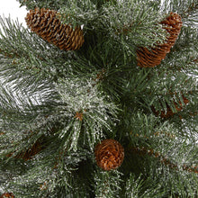 Load image into Gallery viewer, 4' Snowed French Alps Mountain Pine Artificial Christmas Tree w/ 237 Bendable