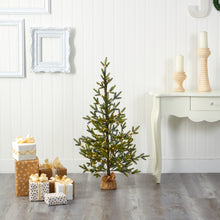 Load image into Gallery viewer, 4' Fraser Fir 'Natural Look' Artificial Christmas Tree w/ 100 Clear LED Lights