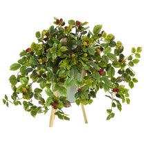 Load image into Gallery viewer, 23" Raspberry Artificial Plant in Green Planter with Stand
