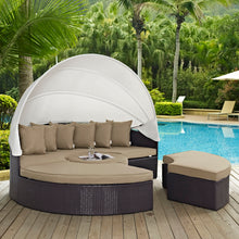 Load image into Gallery viewer, Quest Outdoor Patio Wicker Rattan Canopy Sectional Daybed by Modway