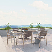 Load image into Gallery viewer, Shore 7 Piece Outdoor Patio Aluminum Dining Set by Modway