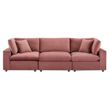 Load image into Gallery viewer, Commix Down Filled Overstuffed Performance Velvet 3-Seater Sofa by Modway