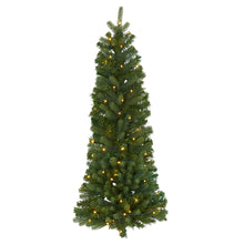 Load image into Gallery viewer, 4' Flat Back Wall Hanging Artificial Christmas Tree with 50 Clear LED Lights