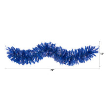 Load image into Gallery viewer, 6' Blue Artificial Christmas Garland with 50 Warm White Lights