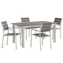 Load image into Gallery viewer, Shore 5 Piece Outdoor Patio Aluminum Dining Set by Modway