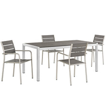 Load image into Gallery viewer, Shore 5 Piece Outdoor Patio Aluminum Dining Set by Modway