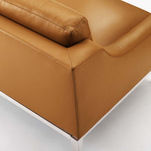 Load image into Gallery viewer, Harness Stainless Steel Base Leather Armchair by Modway