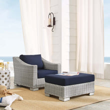 Load image into Gallery viewer, Conway 2-Piece Sunbrella¨ Outdoor Patio Wicker Rattan Armchair and Ottoman Set by Modway