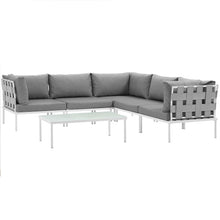Load image into Gallery viewer, Harmony 6 Piece Outdoor Patio Aluminum Sectional Sofa Set by Modway