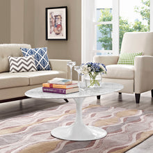 Load image into Gallery viewer, Lippa 48" Oval Faux Marble Coffee Table by Modway