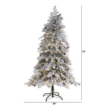 Load image into Gallery viewer, 6' Flocked Montana Down Swept Spruce Artificial Christmas Tree