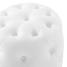 Load image into Gallery viewer, Amour Tufted Button Round Faux Leather Ottoman by Modway