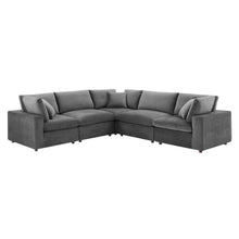 Load image into Gallery viewer, Commix 5-Piece Down Filled Overstuffed Performance Velvet Sectional Sofa by Modway