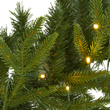 Load image into Gallery viewer, 6' Green Pine Artificial Christmas Garland with 35 Clear LED Lights
