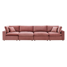 Load image into Gallery viewer, Commix Down Filled Overstuffed Performance Velvet 4-Seater Sofa by Modway