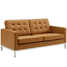 Load image into Gallery viewer, Loft Tufted Upholstered Faux Leather Loveseat and Armchair Set by Modway