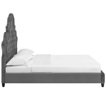 Load image into Gallery viewer, Valentina Tufted Nailhead Performance Velvet Queen Platform Bed by Modway