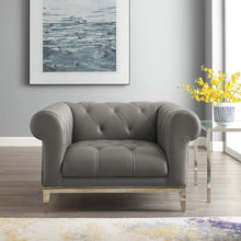 Load image into Gallery viewer, Idyll Tufted Button Upholstered Leather Chesterfield Armchair by Modway