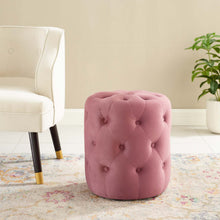 Load image into Gallery viewer, Amour Tufted Button Round Performance Velvet Ottoman by Modway