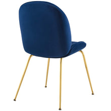Load image into Gallery viewer, Scoop Gold Stainless Steel Leg Performance Velvet Dining Chair by Modway