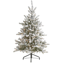 Load image into Gallery viewer, 5' Flocked West Virginia Spruce Artificial Christmas Tree with 200 Clear Lights