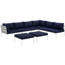Load image into Gallery viewer, Harmony 8 Piece Outdoor Patio Aluminum Sectional Sofa Set by Modway
