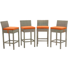 Load image into Gallery viewer, Conduit Outdoor Patio Wicker Rattan Bar Stool Set of 4 by Modway