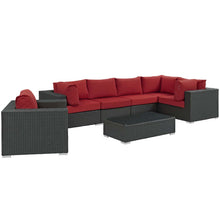 Load image into Gallery viewer, Sojourn 7 Piece Outdoor Patio Sunbrella¨ Sectional Set by Modway