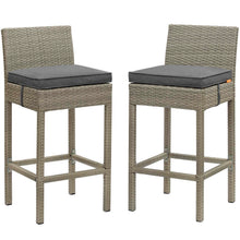 Load image into Gallery viewer, Conduit Outdoor Patio Wicker Rattan Bar Stool Set of 2 by Modway