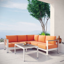 Load image into Gallery viewer, Shore 4 Piece Outdoor Patio Aluminum Sectional Sofa Set by Modway