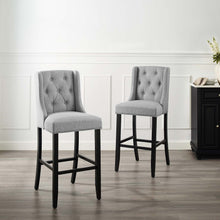 Load image into Gallery viewer, Baronet Upholstered Fabric Bar Stool Set of 2 by Modway