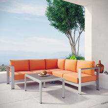 Load image into Gallery viewer, Shore 4 Piece Outdoor Patio Aluminum Sectional Sofa Set by Modway