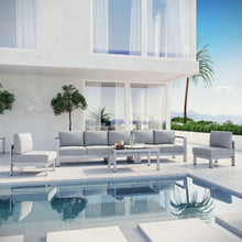 Load image into Gallery viewer, Shore 6 Piece Outdoor Patio Aluminum Sectional Sofa Set by Modway