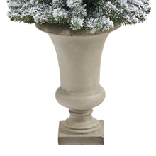 Load image into Gallery viewer, 4.5' Flocked Pencil Artificial Christmas Tree w/ 100 Clear Lights & 216 Bendable