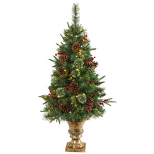 Load image into Gallery viewer, 4' Pine, Pinecone and Berries Artificial Christmas Tree in Decorative Urn