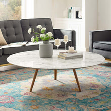 Load image into Gallery viewer, Lippa 48" Round Faux Marble Coffee Table with Tripod Base by Modway