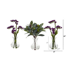 Load image into Gallery viewer, 10" Baby Breath and Olive Artificial Arrangement in Vase (Set of 3)