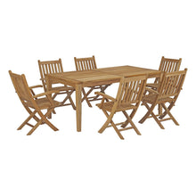 Load image into Gallery viewer, Marina 7 Piece Outdoor Patio Teak Dining Set by Modway