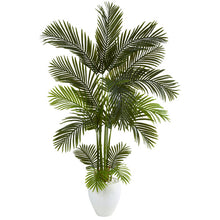 Load image into Gallery viewer, 65" Areca Palm Artificial Tree in White Planter